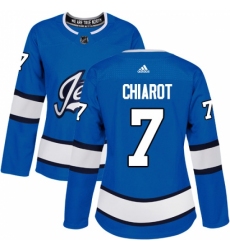 Women's Adidas Winnipeg Jets #7 Ben Chiarot Authentic Blue Alternate NHL Jersey