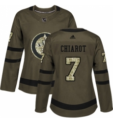 Women's Adidas Winnipeg Jets #7 Ben Chiarot Authentic Green Salute to Service NHL Jersey