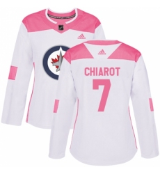 Women's Adidas Winnipeg Jets #7 Ben Chiarot Authentic White/Pink Fashion NHL Jersey