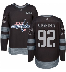 Men's Adidas Washington Capitals #92 Evgeny Kuznetsov Authentic Black 1917-2017 100th Anniversary NHL Jersey