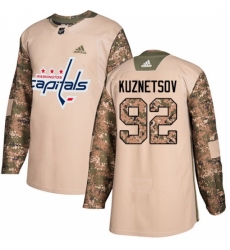 Men's Adidas Washington Capitals #92 Evgeny Kuznetsov Authentic Camo Veterans Day Practice NHL Jersey