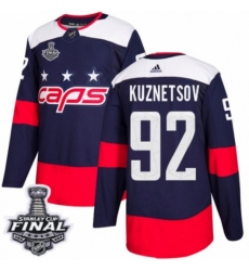 Men's Adidas Washington Capitals #92 Evgeny Kuznetsov Authentic Navy Blue 2018 Stadium Series 2018 Stanley Cup Final NHL Jersey