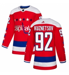 Men's Adidas Washington Capitals #92 Evgeny Kuznetsov Authentic Red Alternate NHL Jersey