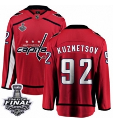 Men's Washington Capitals #92 Evgeny Kuznetsov Fanatics Branded Red Home Breakaway 2018 Stanley Cup Final NHL Jersey