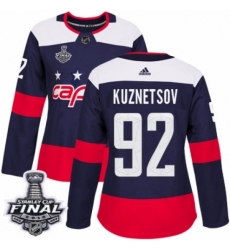 Women's Adidas Washington Capitals #92 Evgeny Kuznetsov Authentic Navy Blue 2018 Stadium Series 2018 Stanley Cup Final NHL Jersey