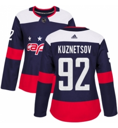 Women's Adidas Washington Capitals #92 Evgeny Kuznetsov Authentic Navy Blue 2018 Stadium Series NHL Jersey