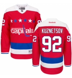 Women's Reebok Washington Capitals #92 Evgeny Kuznetsov Authentic Red Third NHL Jersey