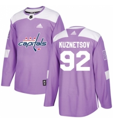 Youth Adidas Washington Capitals #92 Evgeny Kuznetsov Authentic Purple Fights Cancer Practice NHL Jersey