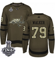 Men's Adidas Washington Capitals #79 Nathan Walker Authentic Green Salute to Service 2018 Stanley Cup Final NHL Jersey