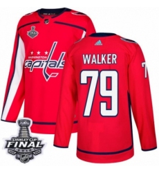 Men's Adidas Washington Capitals #79 Nathan Walker Premier Red Home 2018 Stanley Cup Final NHL Jersey