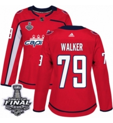 Women's Adidas Washington Capitals #79 Nathan Walker Authentic Red Home 2018 Stanley Cup Final NHL Jersey