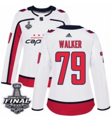 Women's Adidas Washington Capitals #79 Nathan Walker Authentic White Away 2018 Stanley Cup Final NHL Jersey