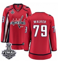 Women's Washington Capitals #79 Nathan Walker Fanatics Branded Red Home Breakaway 2018 Stanley Cup Final NHL Jersey