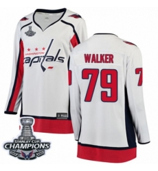 Women's Washington Capitals #79 Nathan Walker Fanatics Branded White Away Breakaway 2018 Stanley Cup Final Champions NHL Jersey