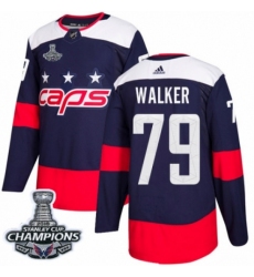 Youth Adidas Washington Capitals #79 Nathan Walker Authentic Navy Blue 2018 Stadium Series 2018 Stanley Cup Final Champions NHL Jersey