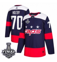 Men's Adidas Washington Capitals #70 Braden Holtby Authentic Navy Blue 2018 Stadium Series 2018 Stanley Cup Final NHL Jersey