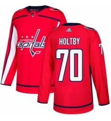 Men's Adidas Washington Capitals #70 Braden Holtby Authentic Red Home NHL Jersey