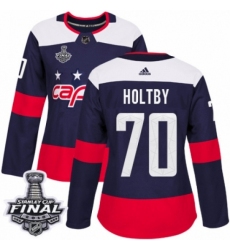 Women's Adidas Washington Capitals #70 Braden Holtby Authentic Navy Blue 2018 Stadium Series 2018 Stanley Cup Final NHL Jersey