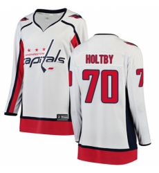 Women's Washington Capitals #70 Braden Holtby Fanatics Branded White Away Breakaway NHL Jersey