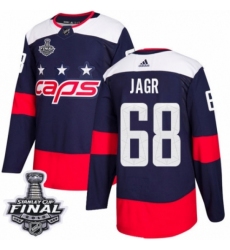 Men's Adidas Washington Capitals #68 Jaromir Jagr Authentic Navy Blue 2018 Stadium Series 2018 Stanley Cup Final NHL Jersey