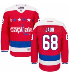 Men's Reebok Washington Capitals #68 Jaromir Jagr Authentic Red Third NHL Jersey