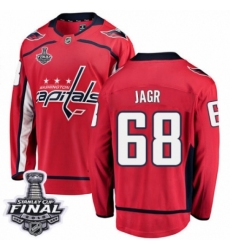 Men's Washington Capitals #68 Jaromir Jagr Fanatics Branded Red Home Breakaway 2018 Stanley Cup Final NHL Jersey