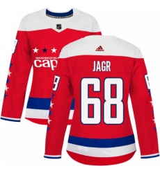 Women's Adidas Washington Capitals #68 Jaromir Jagr Authentic Red Alternate NHL Jersey