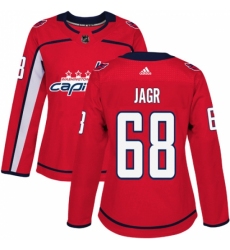 Women's Adidas Washington Capitals #68 Jaromir Jagr Premier Red Home NHL Jersey