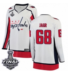 Women's Washington Capitals #68 Jaromir Jagr Fanatics Branded White Away Breakaway 2018 Stanley Cup Final NHL Jersey