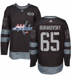 Men's Adidas Washington Capitals #65 Andre Burakovsky Authentic Black 1917-2017 100th Anniversary NHL Jersey