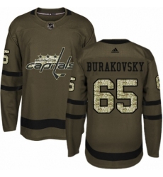 Men's Adidas Washington Capitals #65 Andre Burakovsky Authentic Green Salute to Service NHL Jersey