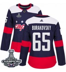 Women's Adidas Washington Capitals #65 Andre Burakovsky Authentic Navy Blue 2018 Stadium Series 2018 Stanley Cup Final Champions NHL Jersey