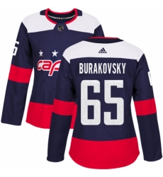 Women's Adidas Washington Capitals #65 Andre Burakovsky Authentic Navy Blue 2018 Stadium Series NHL Jersey