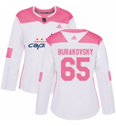 Women's Adidas Washington Capitals #65 Andre Burakovsky Authentic White/Pink Fashion NHL Jersey