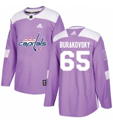 Youth Adidas Washington Capitals #65 Andre Burakovsky Authentic Purple Fights Cancer Practice NHL Jersey