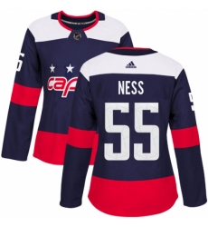 Women's Adidas Washington Capitals #55 Aaron Ness Authentic Navy Blue 2018 Stadium Series NHL Jersey