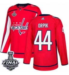 Men's Adidas Washington Capitals #44 Brooks Orpik Authentic Red Home 2018 Stanley Cup Final NHL Jersey