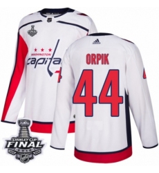 Men's Adidas Washington Capitals #44 Brooks Orpik Authentic White Away 2018 Stanley Cup Final NHL Jersey