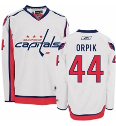 Men's Reebok Washington Capitals #44 Brooks Orpik Authentic White Away NHL Jersey