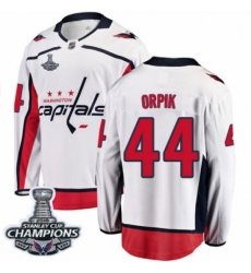 Men's Washington Capitals #44 Brooks Orpik Fanatics Branded White Away Breakaway 2018 Stanley Cup Final Champions NHL Jersey