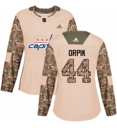 Women's Adidas Washington Capitals #44 Brooks Orpik Authentic Camo Veterans Day Practice NHL Jersey