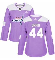 Women's Adidas Washington Capitals #44 Brooks Orpik Authentic Purple Fights Cancer Practice NHL Jersey