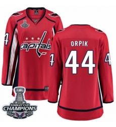 Women's Washington Capitals #44 Brooks Orpik Fanatics Branded Red Home Breakaway 2018 Stanley Cup Final Champions NHL Jersey