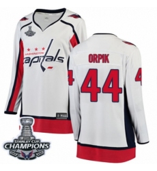 Women's Washington Capitals #44 Brooks Orpik Fanatics Branded White Away Breakaway 2018 Stanley Cup Final Champions NHL Jersey