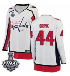 Women's Washington Capitals #44 Brooks Orpik Fanatics Branded White Away Breakaway 2018 Stanley Cup Final NHL Jersey