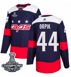 Youth Adidas Washington Capitals #44 Brooks Orpik Authentic Navy Blue 2018 Stadium Series 2018 Stanley Cup Final Champions NHL Jersey