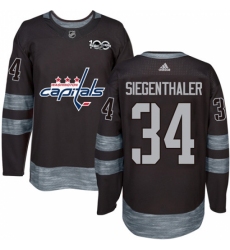 Men's Adidas Washington Capitals #34 Jonas Siegenthaler Authentic Black 1917-2017 100th Anniversary NHL Jersey