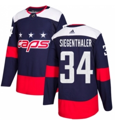 Men's Adidas Washington Capitals #34 Jonas Siegenthaler Authentic Navy Blue 2018 Stadium Series NHL Jersey