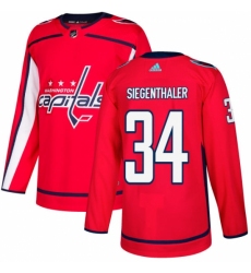 Men's Adidas Washington Capitals #34 Jonas Siegenthaler Authentic Red Home NHL Jersey