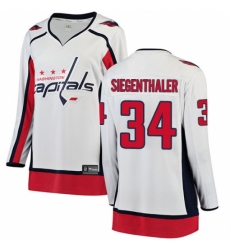 Women's Washington Capitals #34 Jonas Siegenthaler Fanatics Branded White Away Breakaway NHL Jersey